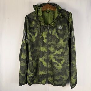 Adidas Men’s Own the Run Camo Running Jacket, Reflective, Windbreaker, Athletic